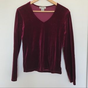 Vintage Velvet Eddie Bauer Top - Maroon